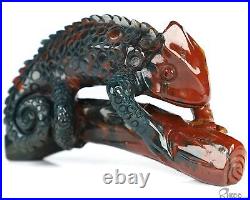 3.5 Bloodstone Hand Carved Crystal Lizard Sculpture, Crystal Healing 3.5 Bloodstone Hand Carved Crystal Lizard Sculpture, Crystal Healing