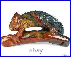 3.5 Bloodstone Hand Carved Crystal Lizard Sculpture, Crystal Healing 3.5 Bloodstone Hand Carved Crystal Lizard Sculpture, Crystal Healing