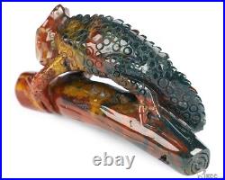 3.5 Bloodstone Hand Carved Crystal Lizard Sculpture, Crystal Healing 3.5 Bloodstone Hand Carved Crystal Lizard Sculpture, Crystal Healing