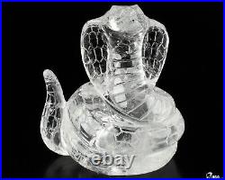 3.5 Quartz Rock Crystal Hand Carved Crystal Snake Sculpture, Crystal Healing