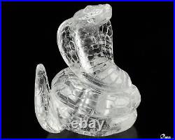 3.5 Quartz Rock Crystal Hand Carved Crystal Snake Sculpture, Crystal Healing