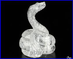 3.5 Quartz Rock Crystal Hand Carved Crystal Snake Sculpture, Crystal Healing