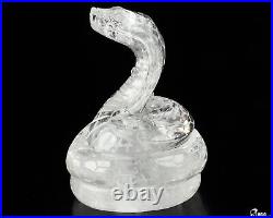 3.5 Quartz Rock Crystal Hand Carved Crystal Snake Sculpture, Crystal Healing