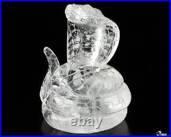 3.5 Quartz Rock Crystal Hand Carved Crystal Snake Sculpture, Crystal Healing