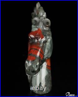 3.7 African Bloodstone Hand Carved Crystal Horse Sculpture, Crystal Healing