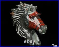 3.7 African Bloodstone Hand Carved Crystal Horse Sculpture, Crystal Healing