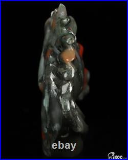 3.7 African Bloodstone Hand Carved Crystal Horse Sculpture, Crystal Healing