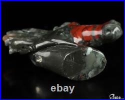 3.7 African Bloodstone Hand Carved Crystal Horse Sculpture, Crystal Healing