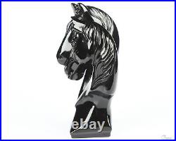 3.7 Black Obsidian Hand Carved Crystal Double Horses Sculpture, Crystal Healing