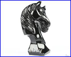 3.7 Black Obsidian Hand Carved Crystal Double Horses Sculpture, Crystal Healing