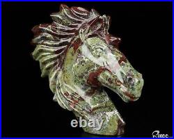 3.7 Dragon Blood Jasper Hand Carved Crystal Horse Sculpture, Crystal Healing