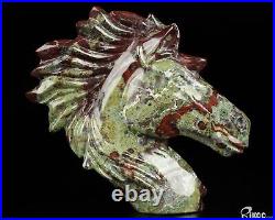 3.7 Dragon Blood Jasper Hand Carved Crystal Horse Sculpture, Crystal Healing