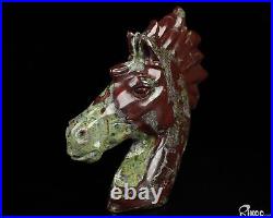 3.7 Dragon Blood Jasper Hand Carved Crystal Horse Sculpture, Crystal Healing