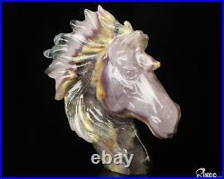 3.7 Fluorite Hand Carved Crystal Horse Sculpture, Crystal Healing