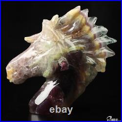 3.7 Fluorite Hand Carved Crystal Horse Sculpture, Crystal Healing