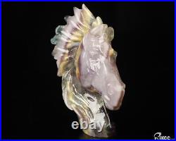 3.7 Fluorite Hand Carved Crystal Horse Sculpture, Crystal Healing