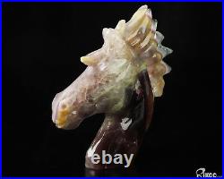 3.7 Fluorite Hand Carved Crystal Horse Sculpture, Crystal Healing