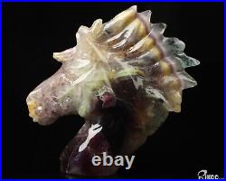 3.7 Fluorite Hand Carved Crystal Horse Sculpture, Crystal Healing