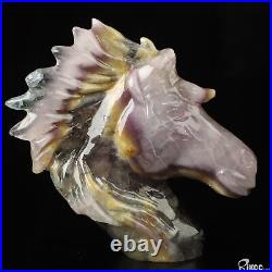 3.7 Fluorite Hand Carved Crystal Horse Sculpture, Crystal Healing