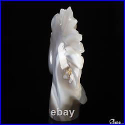 3.7 Gray & White Agate Hand Carved Crystal Horse Sculpture, Crystal Healing