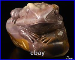 3.7 Polychrome Jasper Hand Carved Crystal Frog Sculpture, Crystal Healing