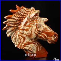 3.7 Red Jasper Hand Carved Crystal Horse Sculpture, Crystal Healing