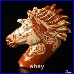 3.7 Red Jasper Hand Carved Crystal Horse Sculpture, Crystal Healing