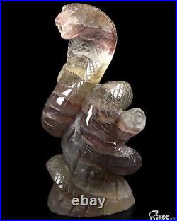 3.8 Fluorite Hand Carved Crystal Snake Sculpture, Crystal Healing