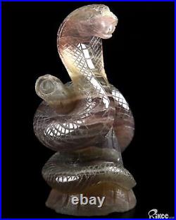 3.8 Fluorite Hand Carved Crystal Snake Sculpture, Crystal Healing