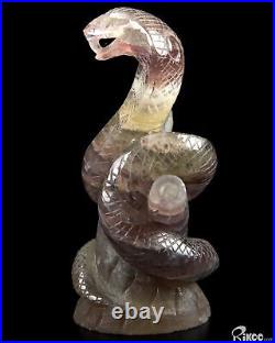 3.8 Fluorite Hand Carved Crystal Snake Sculpture, Crystal Healing