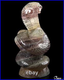 3.8 Fluorite Hand Carved Crystal Snake Sculpture, Crystal Healing