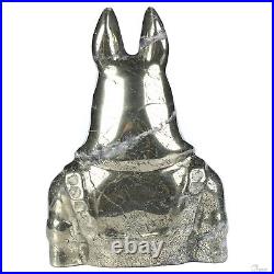 3.8 Pyrite Hand Carved Crystal Dog Sculpture, Crystal Healing