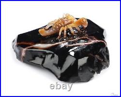 3.9 Indian Agate Hand Carved Crystal Shrimp Sculpture, Crystal Healing