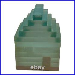 (3) Mary Kay Simoni Stacked Glass House Art Sculpture Paperweight 1992 READ (3) Mary Kay Simoni Stacked Glass House Art Sculpture Paperweight 1992 READ