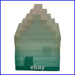 (3) Mary Kay Simoni Stacked Glass House Art Sculpture Paperweight 1992 READ (3) Mary Kay Simoni Stacked Glass House Art Sculpture Paperweight 1992 READ