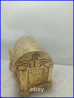 3 SCARAB ANCIENT JEWELRY Egyptian Egypt Winged Antique Goddess Isis Statue Box