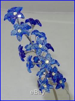 (3) SWAROVSKI CRYSTAL FLOWERS BIRD OF PARADISE SAPPHIRE DAMBOA BLUE VIOLET