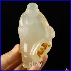 4.0 Carnelian Hand Carved Crystal Buddha Sculpture, Crystal Healing