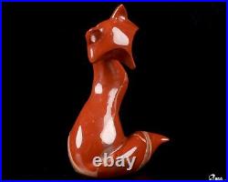4.1 Red Jasper Carved Crystal Fox, Realistic, Crystal Healing