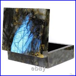 4.2 Labradorite Hand Carved Crystal Jewelry Box, Crystal Healing