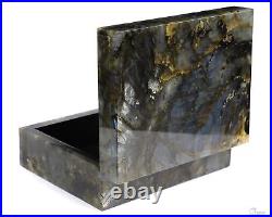 4.2 Labradorite Hand Carved Crystal Jewelry Box, Crystal Healing