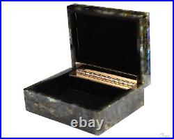 4.2 Labradorite Hand Carved Crystal Jewelry Box, Crystal Healing