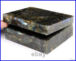 4.2 Labradorite Hand Carved Crystal Jewelry Box, Crystal Healing