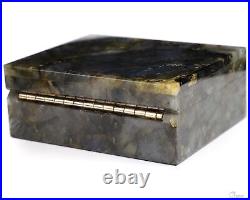 4.2 Labradorite Hand Carved Crystal Jewelry Box, Crystal Healing