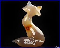 4.3 Agate Carved Crystal Fox, Crystal Healing