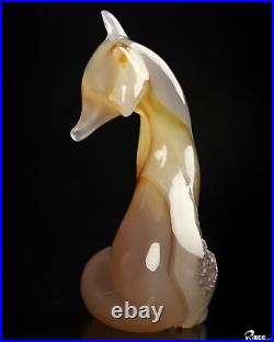 4.3 Agate Carved Crystal Fox, Crystal Healing