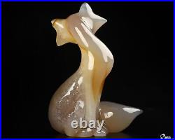 4.3 Agate Carved Crystal Fox, Crystal Healing