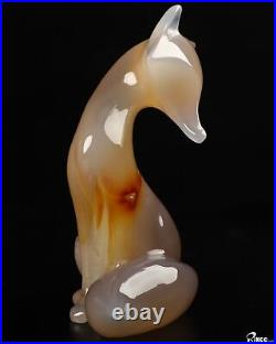 4.3 Agate Carved Crystal Fox, Crystal Healing