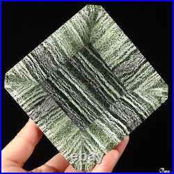 4.5 Green Zebra Agate Hand Carved Crystal Storage Box, Crystal Healing