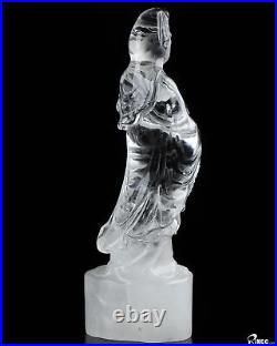 4.9 Quartz Rock Crystal Hand Carved Crystal Buddha Sculpture, Crystal Healing